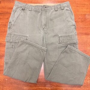 Duluth Trading Co Mens Fire Hose Relaxed Fit Cargo Pants Green 42x30 Work